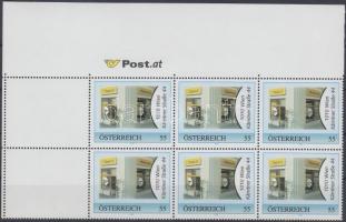 Megszemélyesíthető bélyeg ívsarki hatostömb, Personifying stamp in corner block of 6