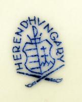 Herendi Viktória mintás bonbonier, kézzel festett, hibátlan, jelzett, d: 10 cm