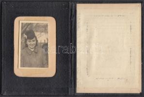 1944 Bp., Személyre szóló fényképes vöröskeresztes igazolvány