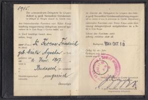 1944 Bp., Személyre szóló fényképes vöröskeresztes igazolvány