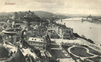 Budapest I. Látkép a Gellért-szoborral, Döbrentei tér, Tabán