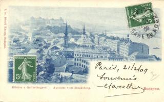 Budapest I. Látkép a Gellért-hegyről, Tabán; Divald Károly