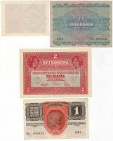 Korona tétel 1902. 1000K (3x) piros "Deutschösterreich" fny-sal T:II+ Csak egyszer hajtva,...