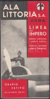 1938 Ala Littoria S.A. Roma-Asmara-Addis Abeba repülőmenetrend / 1938 Italy flight plan