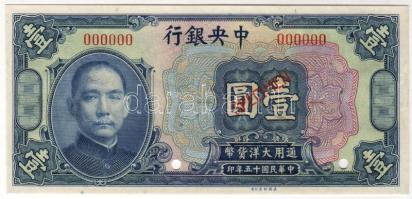 Kína/Central Bank 1926. 1$ Minta "00" T:I