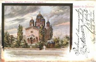 1899 Bucharest, Biserica Domnita Balasa / basilica (EK)