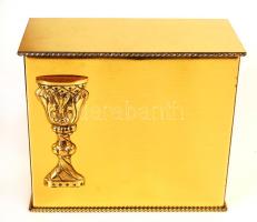 Oltáriszentség tartó, jelzett (Kovács), sárga réz, 20×8 cm, m:18 cm