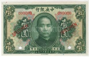 Kína/Central Bank 1923. 1$ Minta "00" T:I