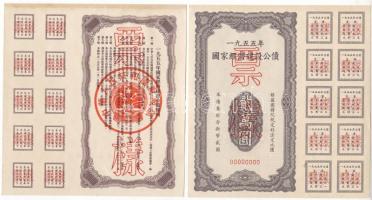 Kína/Peoples Bank 1954. 3 klf letéti jegy minta T:I RR!!