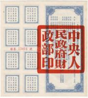 Kína/Peoples Bank 1954. 3 klf letéti jegy minta T:I RR!!