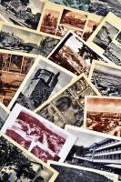 kb 150 db fekete-fehér magyar városképes lap, közte néhány leporello / 150 Hungarian B/W towvn-view postcards and leporellos from the 50's and the 60's