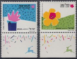 Greeting stamps with tab 2 values, Üdvözlőbélyegek tabos 2 érték