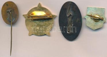 4db vegyes fém és zománcozott jelvény és kitűző, közte "Kiváló Társadalmi Munkáért", &quot...