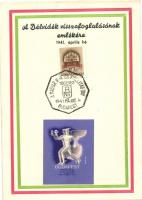 1941 Délvidék visszafoglalásának emlékére, Budapesti Nemzeti Vásár / Hungarian irredenta memorial card So. Stpl (non PC) (EK)