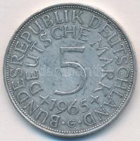 NSZK 1965J 5M Ag T:2- GFR 1965J 5 Mark Ag C:VF