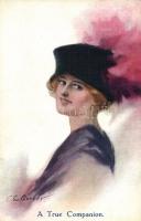 A true companion, Lady with hat, The Carlton Publishing Co. Series No.655. s: C. W. Barber