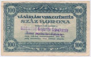 1925. 100K "Vásárlási visszatérítés" "Békéscsabai Kisgazdák Szövetkezete" felülbélyegzéssel T:III
