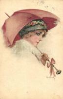 Lady with umbrella s: Elly Frank (b)