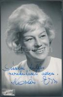 Kovács Erzsi(1928-) EMeRTon-díjas magyar énekesnő, előadóművész aláírása az őt ábrázoló fotólapon