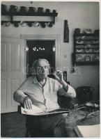 cca 1970 Balla Demeter(1931-): Déry Tibor(1894-1977) Kossuth- és Baumgarten-díjas magyar író, pecséttel jelzett fotó, hátoldalon feliratozva, 24x17 cm