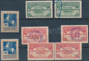 1921-1924 Vagyonváltság és Devizaigénylési illetékbélyeg, 8 db