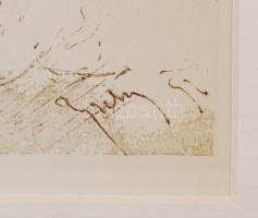 Zichy Mihály (1827-1906): Erotikus jelenet. Cinkográfia, üvegezett keretben, 14×18 cm