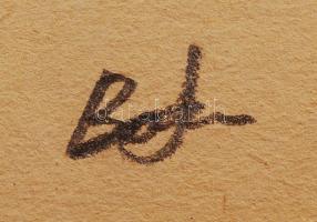 Bors István (1938-2003): Vázlatrajz (2db). Grafit, papír, jelzett, 30×24 cm