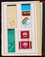 cca 1945 Magyarországi alkalmi gyufák szépen a albumba rendezve, feliratozva, 103 db