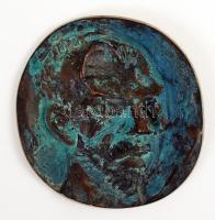 Bartos Endre (1930-): Van Gogh. Bronz plakett, jelzett, d:12,5 cm