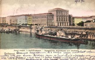 Budapest V. Széchenyi rakpart (Rudolf rakpart) gőzhajó, kiadja Ganz Antal