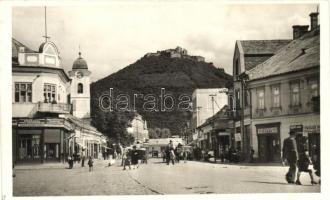 Huszt, várrom, Treiber Adolf és Práger üzlete, Cikta / castle ruins, shops