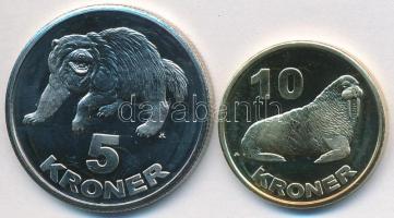 Grönland 2010. 5K + 10K "Próba" fantáziaveretek T:1 Greenland 2010. 5 Kroner + 10 Kroner "Prove" fantasy coins C:UNC