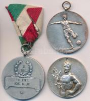 1935. Ezüstözött fém sportérem (38mm) + 1949. "Autotaxi S.E. Házi futball bajnokság I. helyezet...