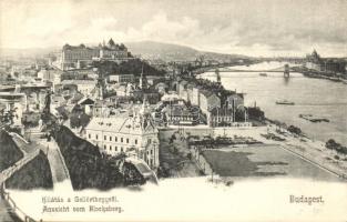 Budapest, kilátás a Gellérthegyről, kiadja Divald Károly