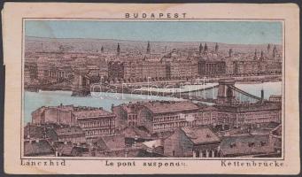 cca 1900 Budapest, Lánchíd, színes nyomtatvány