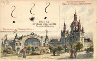 1899 Budapest XIV. Ezredéves országos kiállítás, Gépcsarnok, Közlekedési csarnok s: Morelli, Dörre T. Ga.