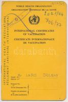 1973-1977 Nemzetközi oltási bizonyítvány (himlő, kolera, sárgaláz elleni oltásokról) Zsolnay Lajos névre kiállítva