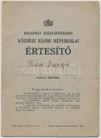 1939 Bp., Budapest Székesfővárosi Községi Népi Elemi Népiskolai Értesítő, 8p