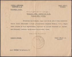 1941 Bp., A Turul Szövetség Verbőczy B.E. Bercsényi törzsének szolgálati jegye