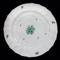 Herendi virág mintás tál, kézzel festett, jelzett (koronás), hibátlan, d:31,5 cm