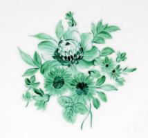 Herendi virág mintás tál, kézzel festett, jelzett (koronás), hibátlan, d:31,5 cm