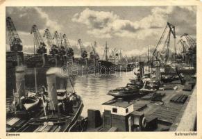 Bremen, Hafen / port, steamship (