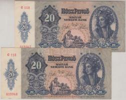 1941. 20P (2x) sorszámkövetők T:II
