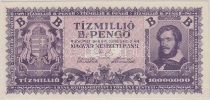 1946. 10.000.000BP hamis "MINTA" perforációval T:I-,II (hajtatlan, saroktörések)