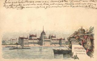 1898 Budapest V. Országház s: Morelli, Dörre T. Ga. (ázott / wet damage)