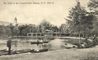 Aspang, lake, church (Rb)