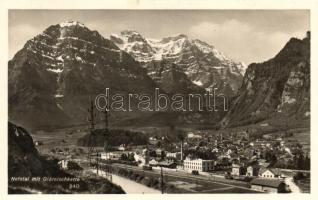 Netstal, Glärnischkette / railway station, mountain