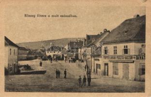 Kőszeg, Popper Jakab posztó és vászon üzlete, Főtér, templom, Róth Jenő kiadása, Nr. 9393. (EK)