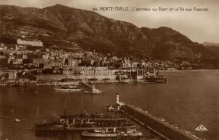 Monte Carlo, Entree du port, Tir aux Pigeons / port entry, steamships