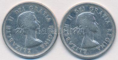 Kanada 1956-1961. 25c Ag "II. Erzsébet" (2x) T:2-
Canada 1956-1961. 25 Cents Ag "Eliz...